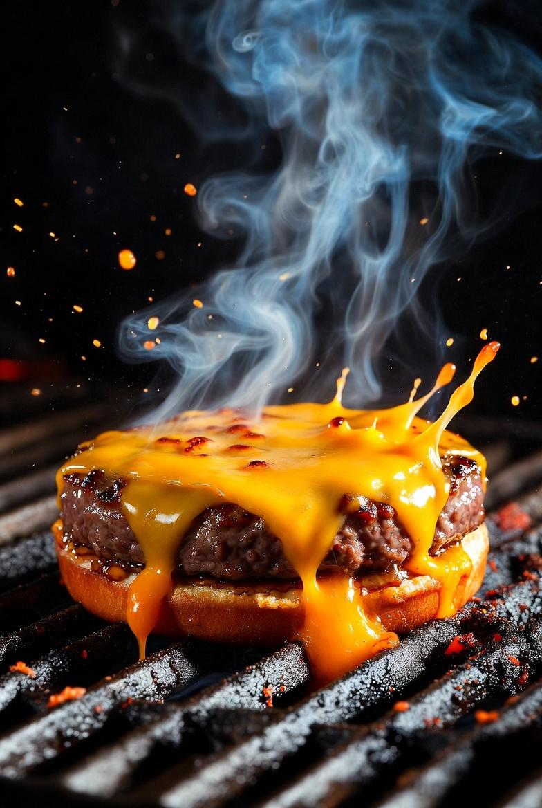 A hyper realistic, cinematic close up of a sizzling gourmet c... 3
