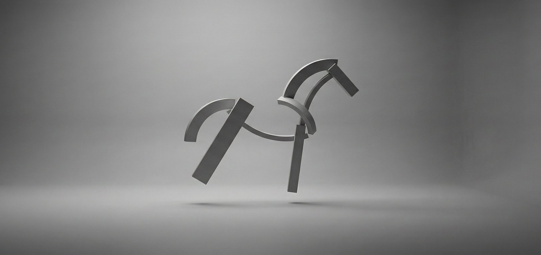 [SUBJECT] abstracted into simple geometric forms, floating in a monochromatic zen space. 3