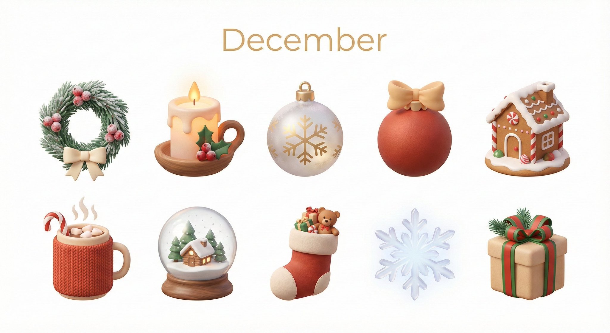 Create a collection of icons representing [Month] through obj... 4