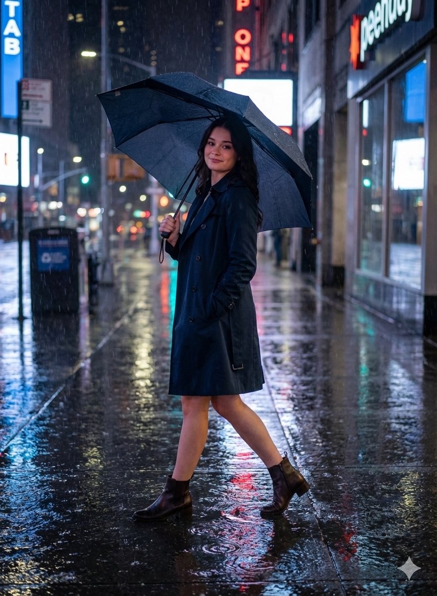 "render goal": "Narrative cinematic fashion portrait",
