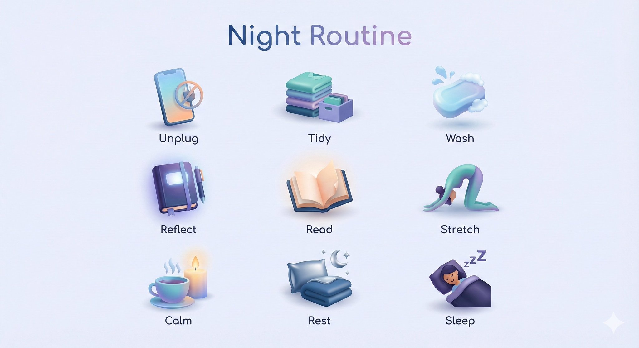 Create a collection of icons representing [ROUTINE / PROCESS... 4