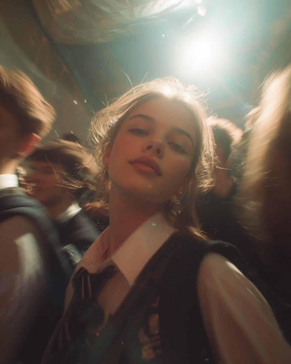 Candid street-photography-style portraits in school uniforms at Paris Fashion Week. 4
