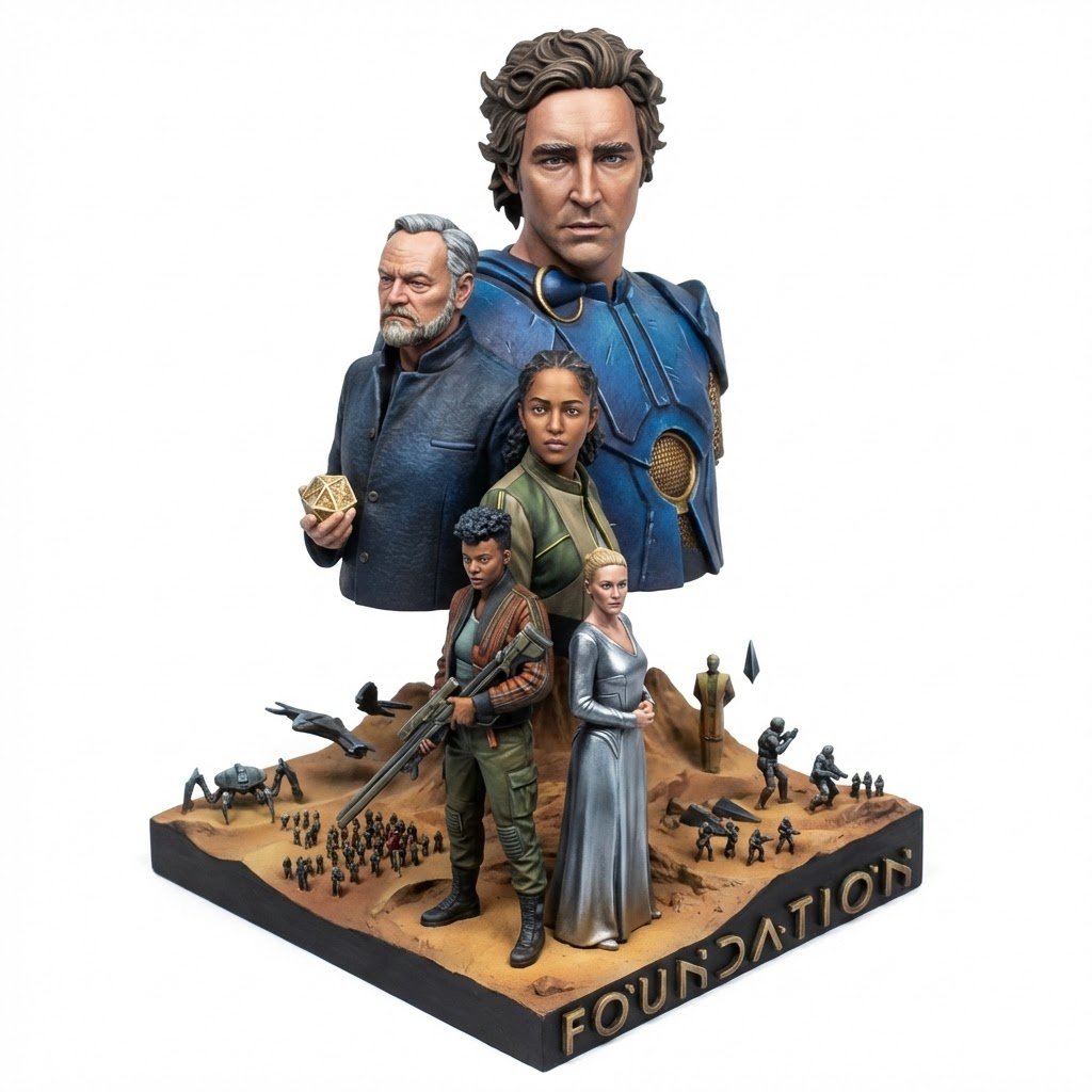 Make a miniature, full-body, isometric, realistic figurine of [uploaded_photo], wearing their ic...