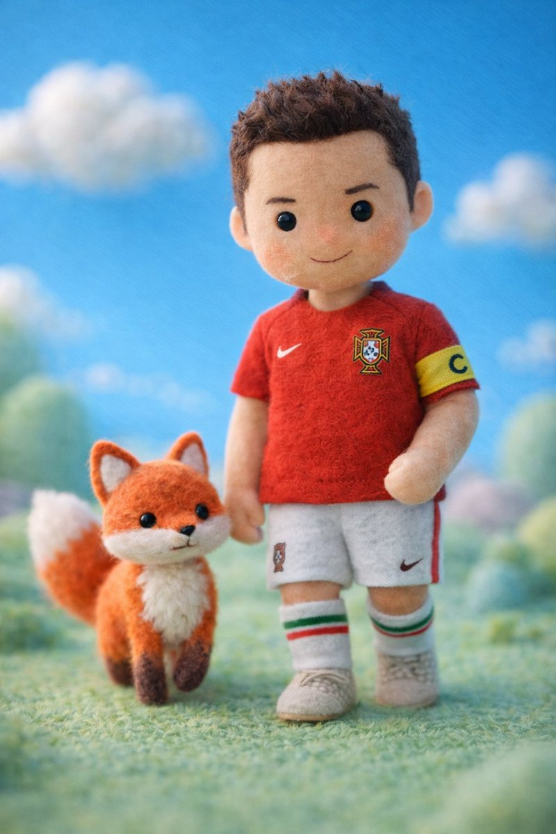 A handcrafted felt miniature illustration of [Celebrity] reim... 2