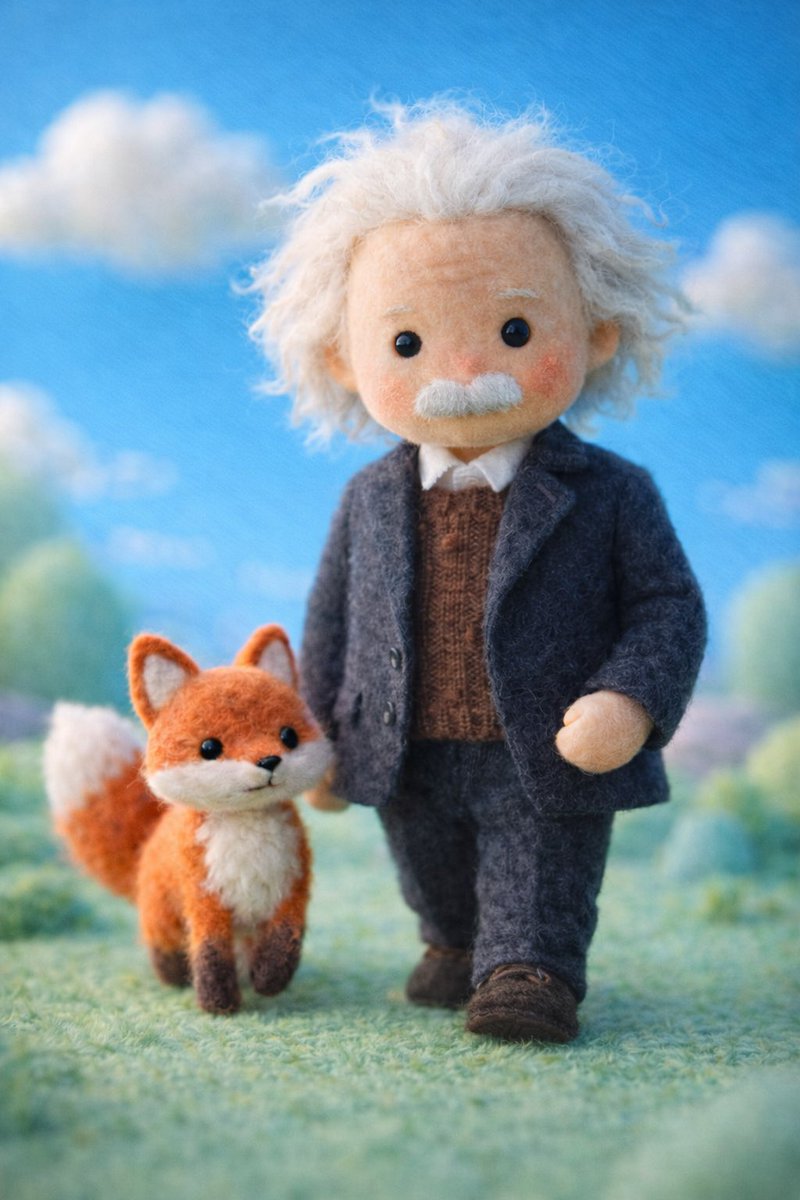 A handcrafted felt miniature illustration of [Celebrity] reim... 3