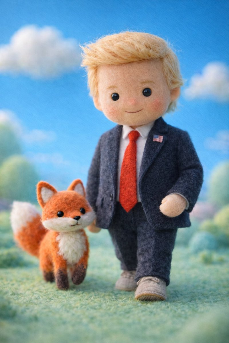 A handcrafted felt miniature illustration of [Celebrity] reim... 4