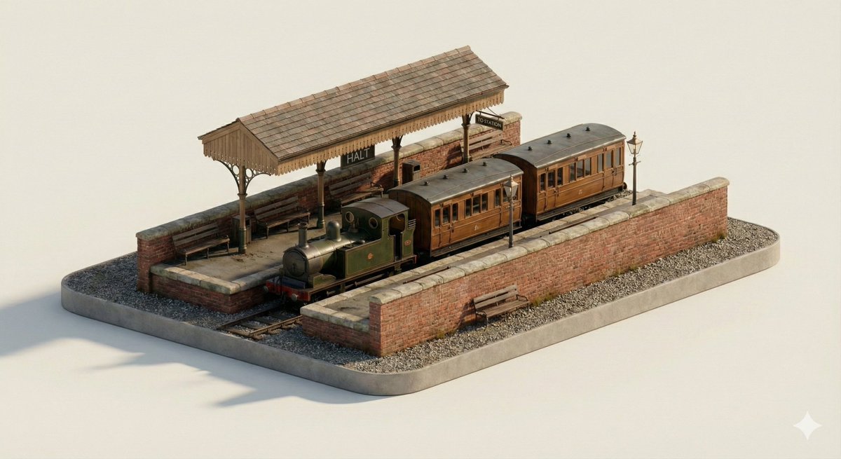 A clean, minimal 3D isometric diorama of a [CITY TRANSPORT TY... 3