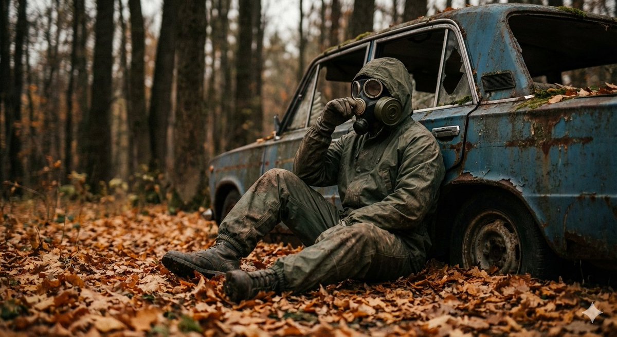 A cinematic, ultra realistic post apocalyptic scene of a lone... 2