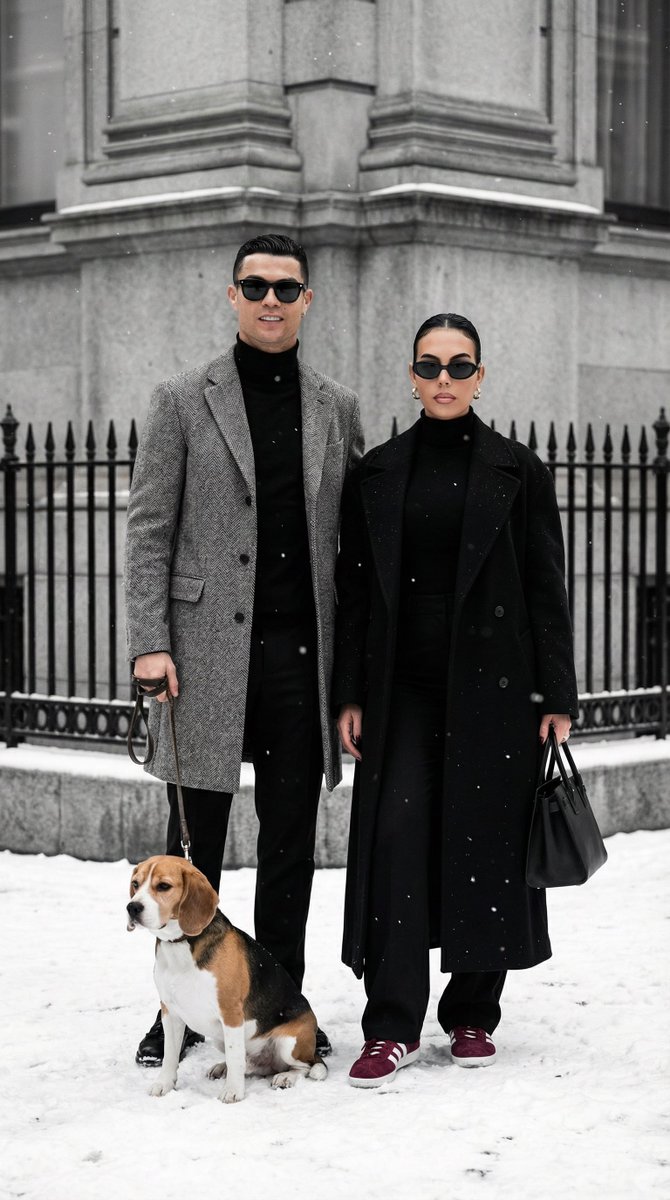 "prompt title": "Sophisticated Urban Winter Couple Portrait", 2