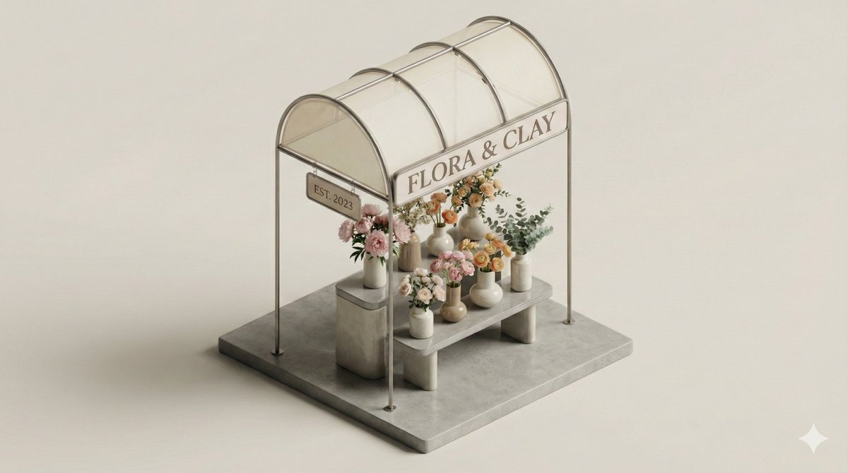 A clean, minimal 3D isometric diorama of a [URBAN RETAIL TYPE... 2