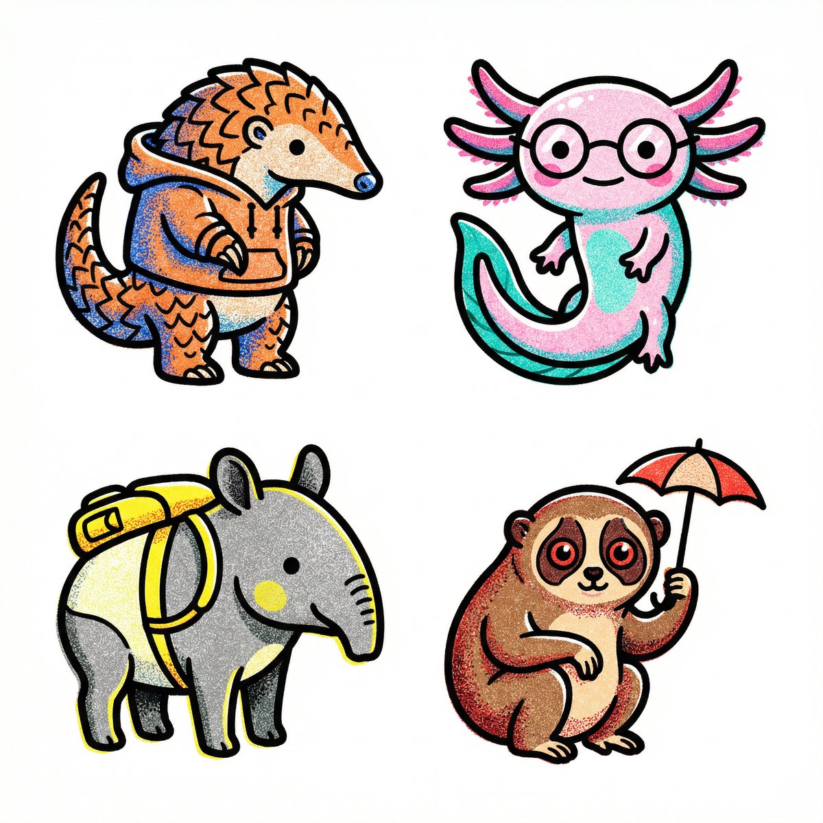 Create a collection of icons representing [a theme], they bel...
