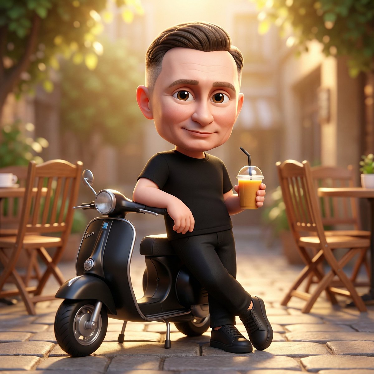 A cute 3D chibi style character of the uploaded image leaning... 2