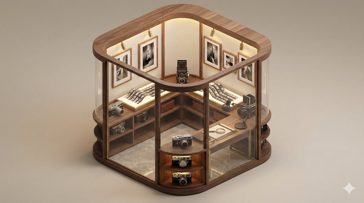 A clean, minimal 3D isometric diorama of a [EXHIBITION TYPE],... 4