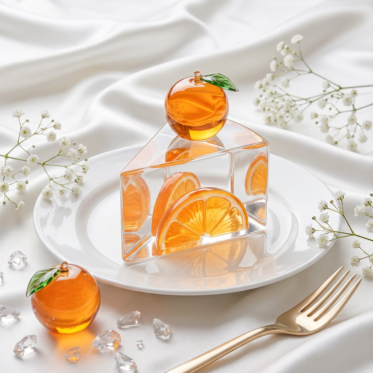 Create a luxury fashion editorial still life of a sharp trian... 3