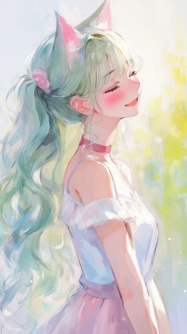 I happen to really love this green hair color ♡
