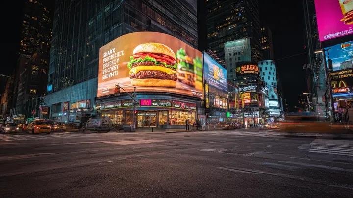 Ultra realistic cinematic night cityscape inspired by Times S...