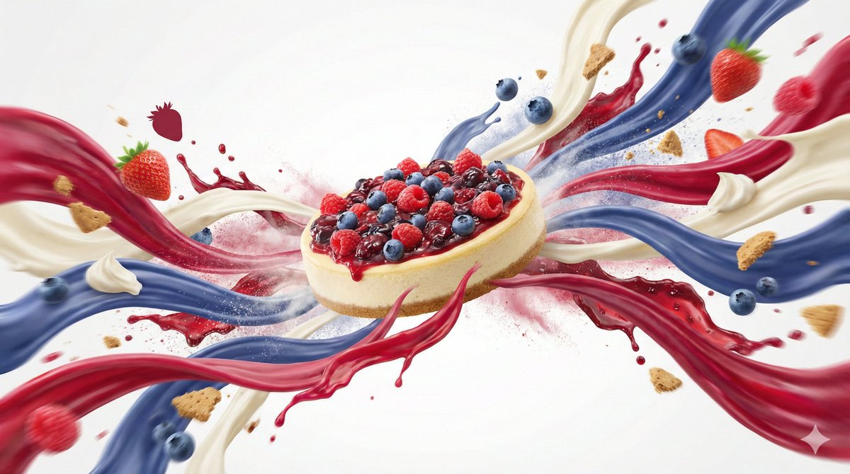 Dynamic flavor wave composition of [FOOD], with colorful ener...