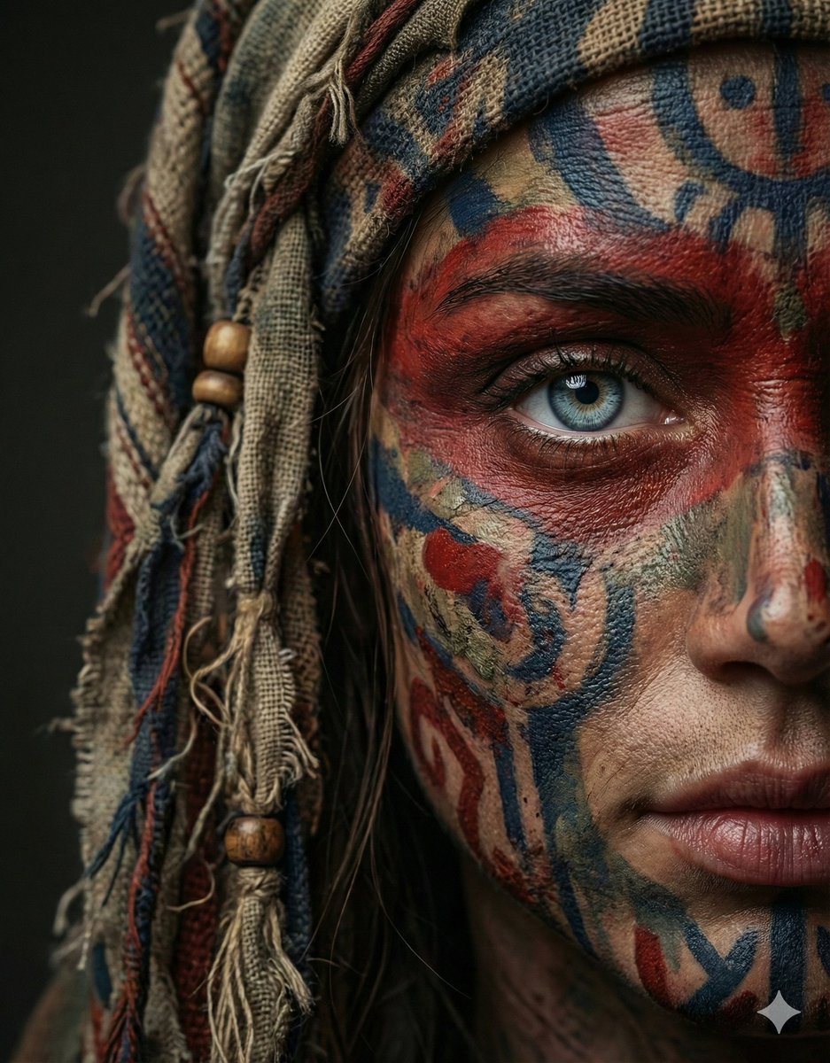 A dramatic ultra realistic portrait of a woman shown in extre... 2