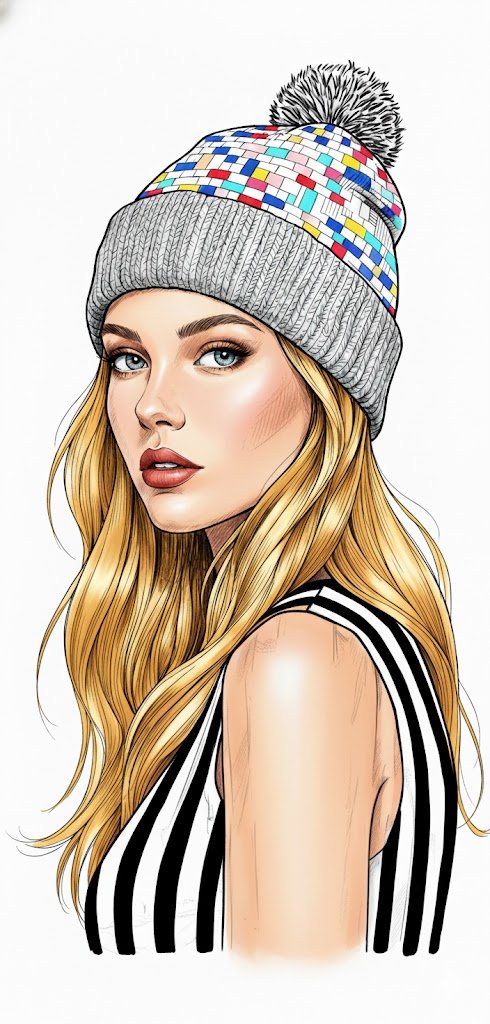 Ultra detailed black and white ink illustration of a young wo... 2