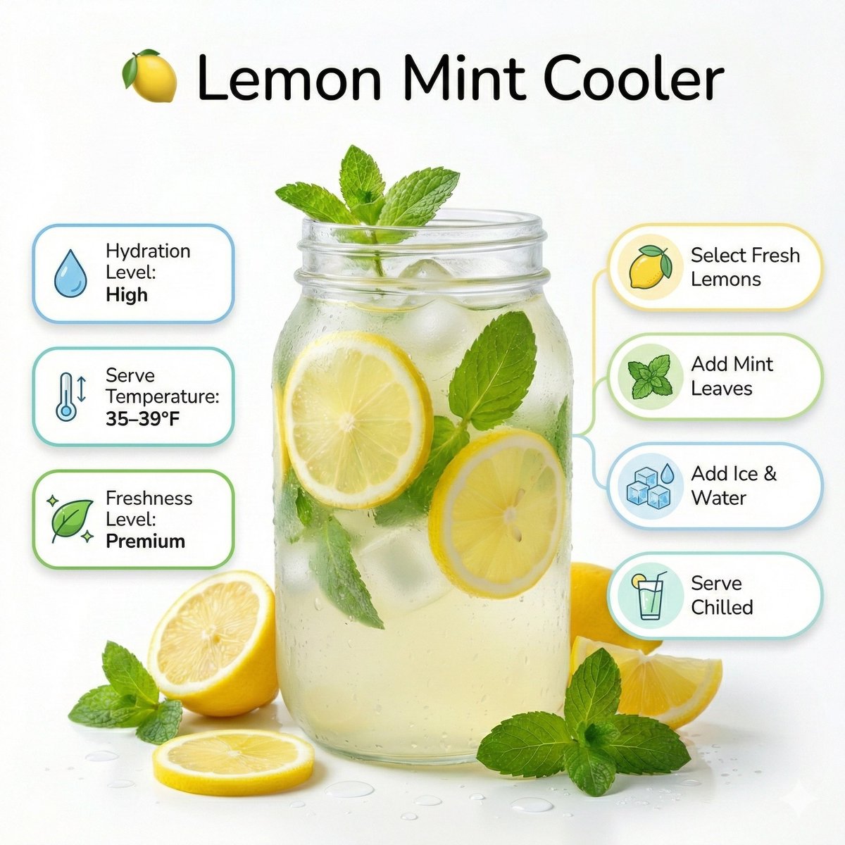 Bright summer infographic showcasing watermelon juice, icy te... 2