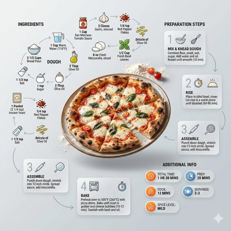 Ultra clean modern recipe infographic.