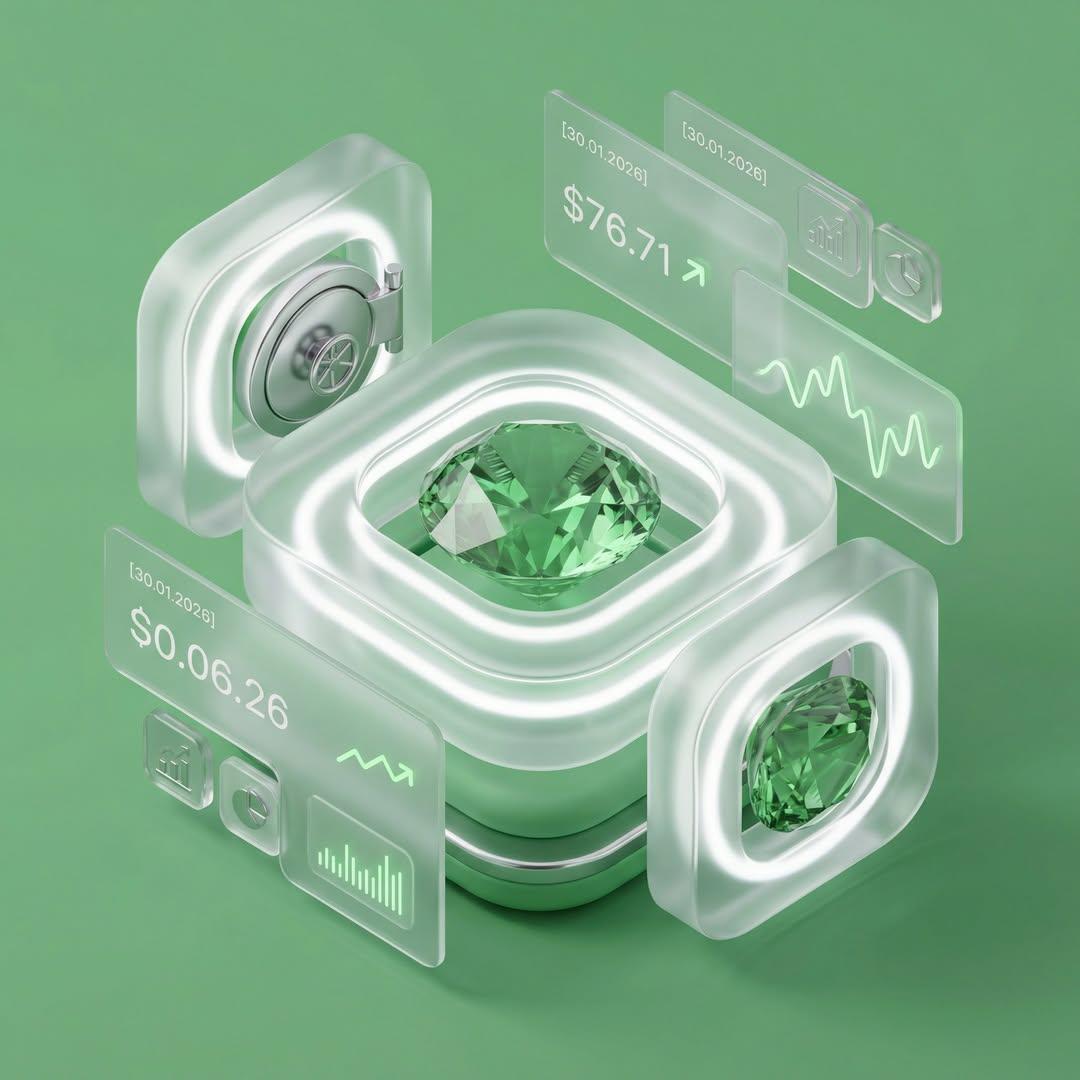 Refined 3D isometric composition (45° angle) in a Glassmorphi... 3