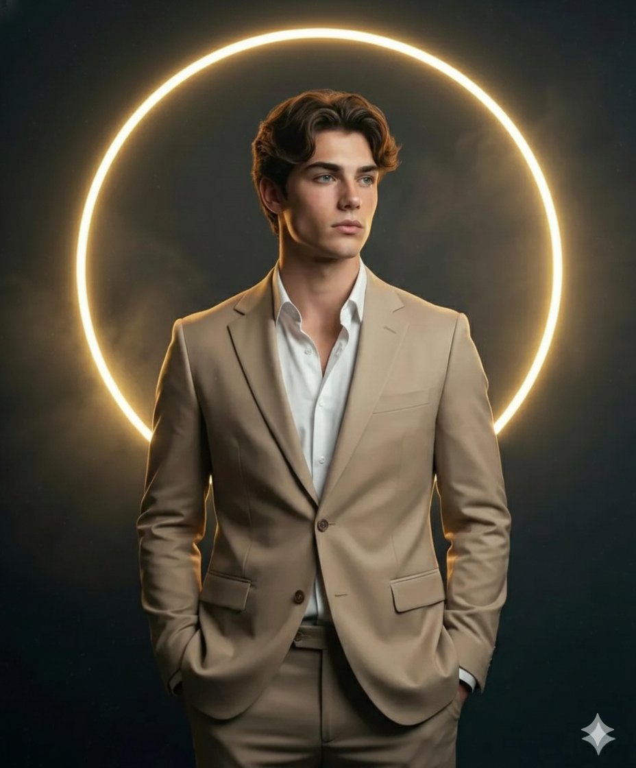 A high definition, cinematic portrait of a sharp, handsome yo...