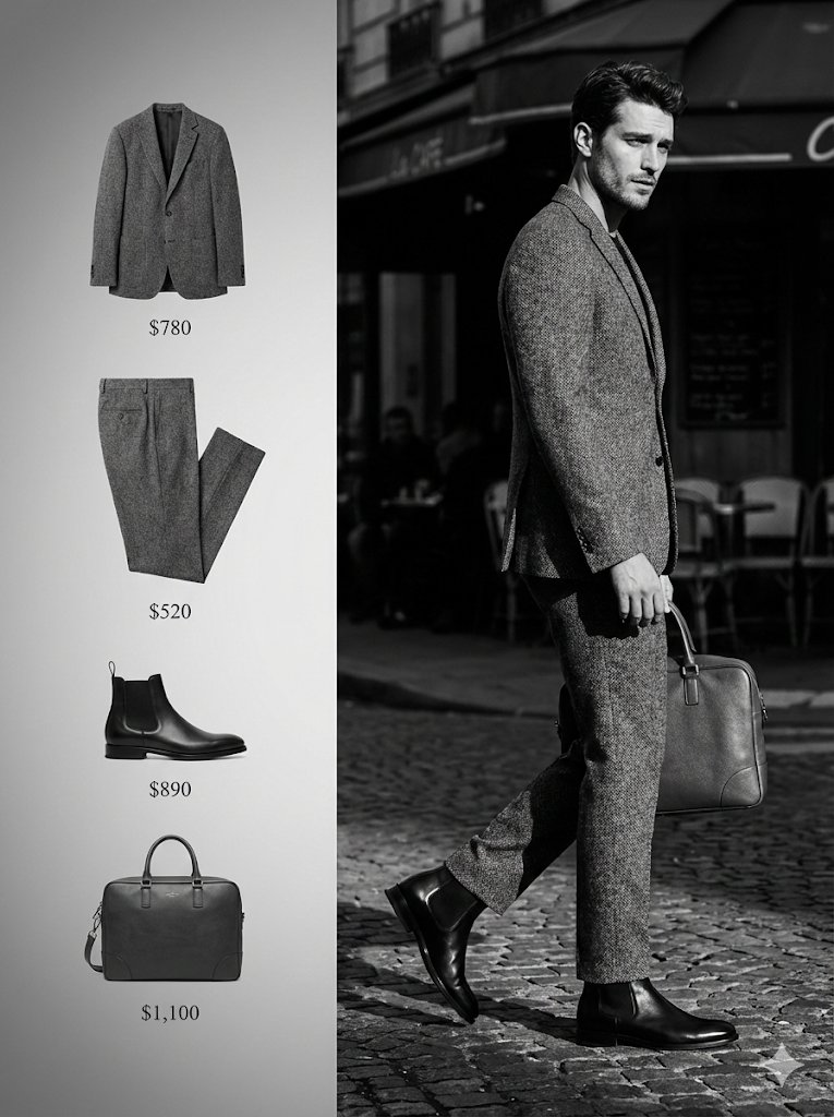 A high fashion black and white editorial campaign image with... 2