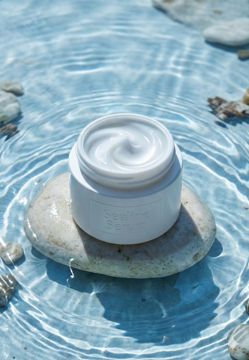 "prompt": "A premium minimalist skincare product photography... 2