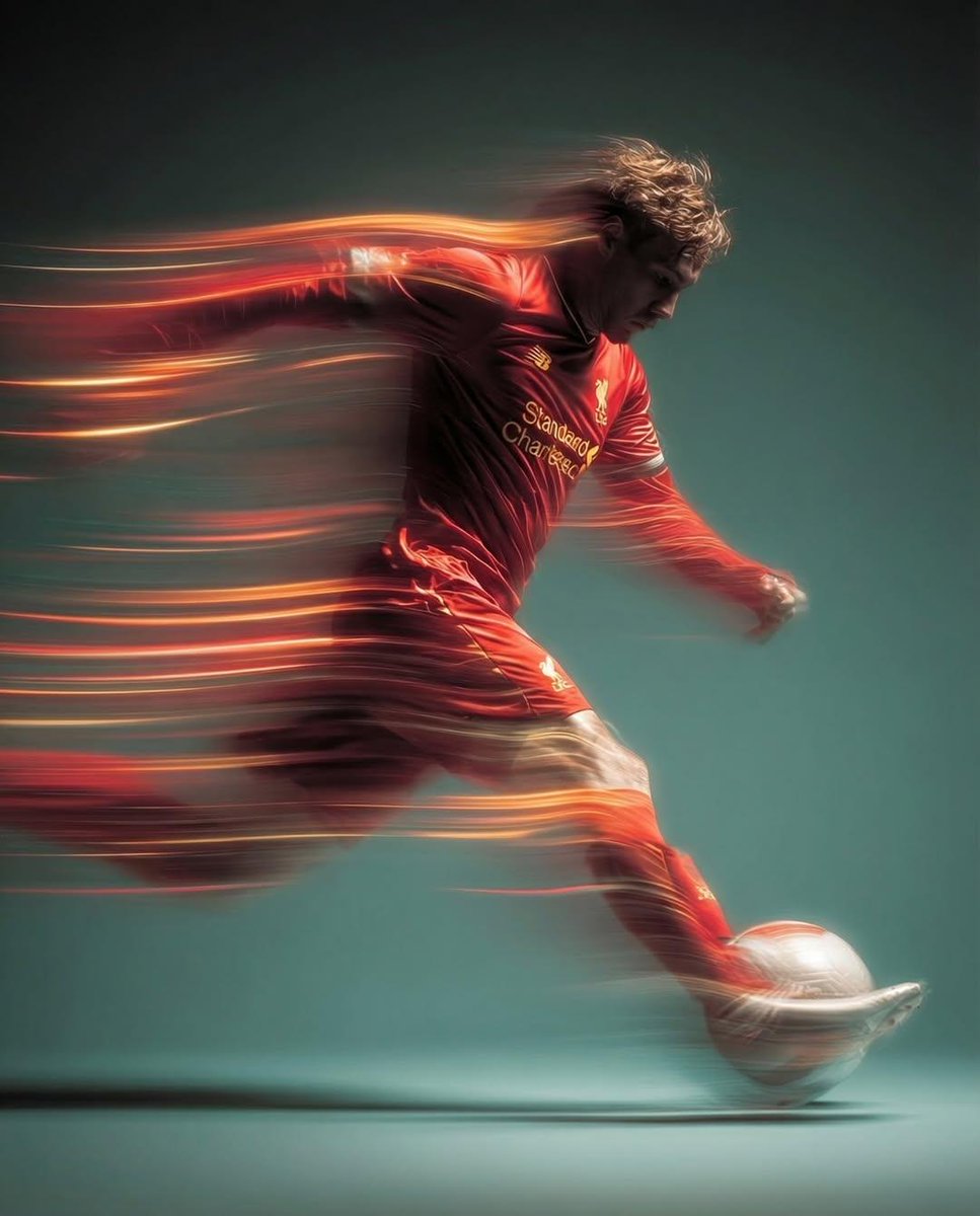 Panning shot of a mysterious soccer player in red proffesiona... 2