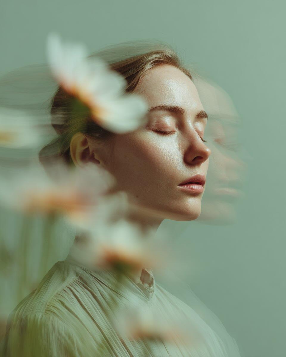 Ultra realistic fine art portrait of a young woman with soft... 2