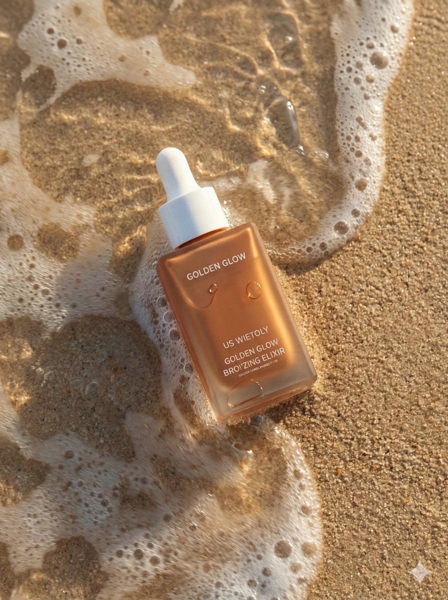Ultra realistic summer skincare product photography of a bron... 2