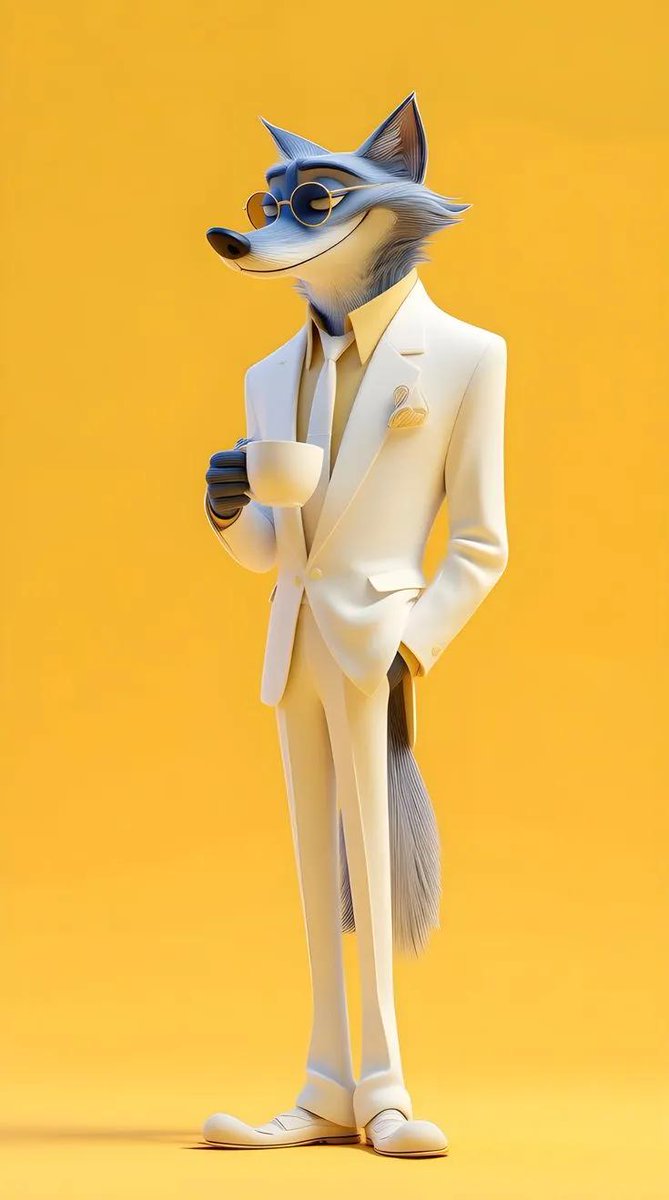 Full body 3D stylized anthropomorphic cartoon dog character w... 3