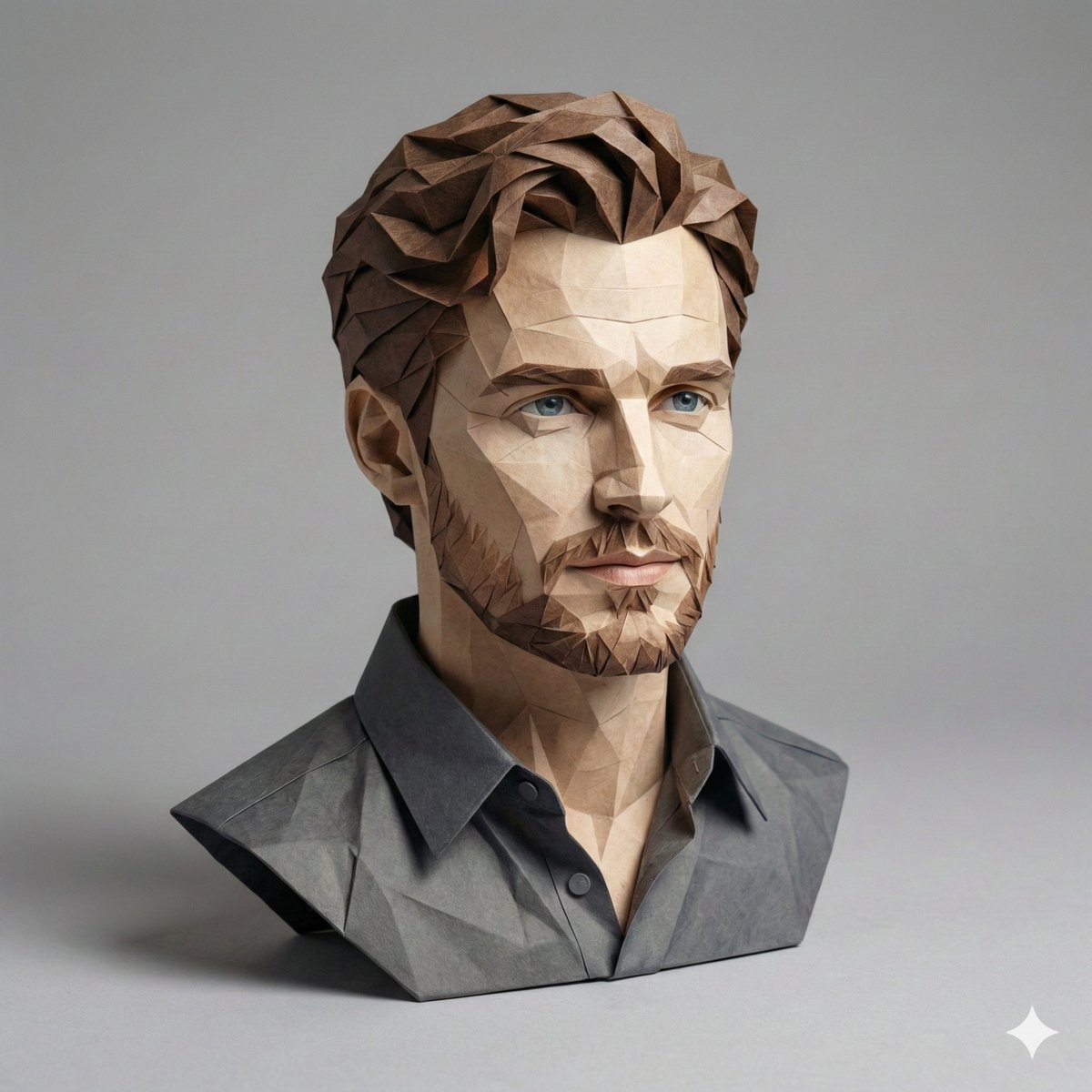A hyper detailed, origami style version of a person, folded f... 2