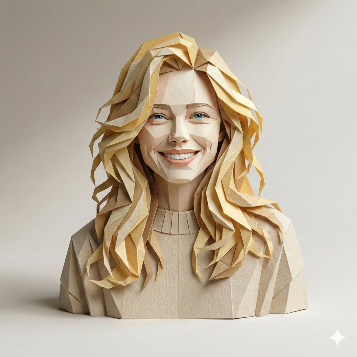 A hyper detailed, origami style version of a person, folded f... 3