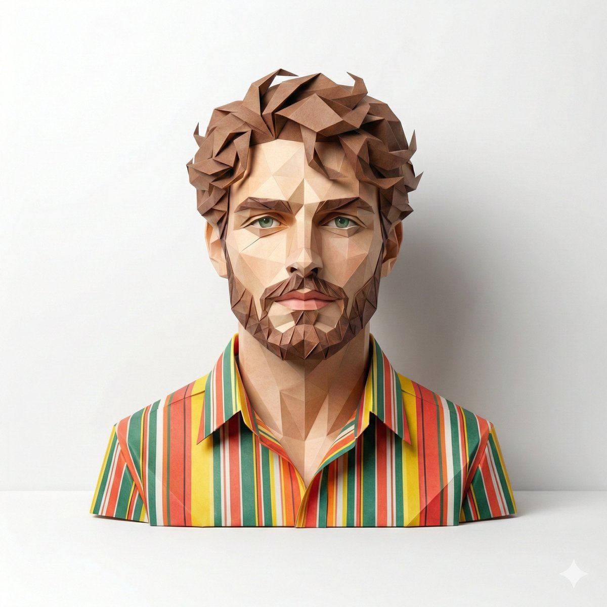 A hyper detailed, origami style version of a person, folded f... 4