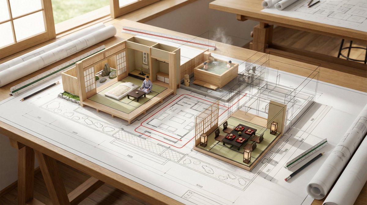 An architectural floor plan of {BUILDING TYPE} spread across... 2