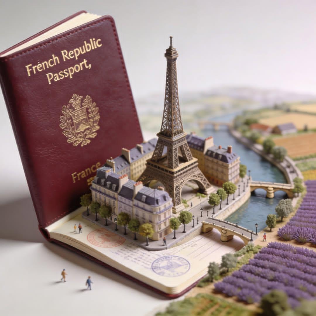 Hyper realistic open [COUNTRY] passport on a studio surface,... 4
