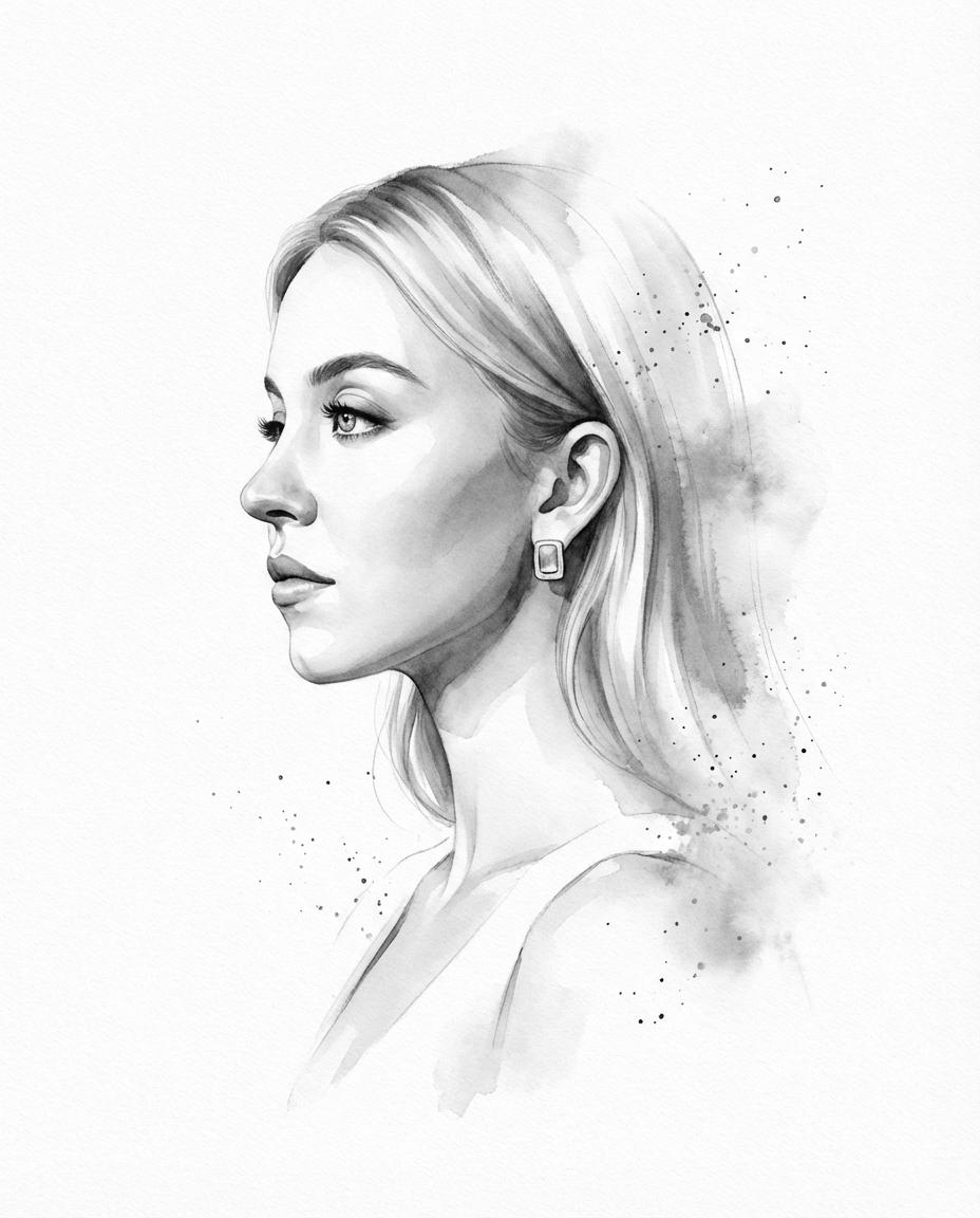 Transform the input photo into a refined monochromatic ink po...