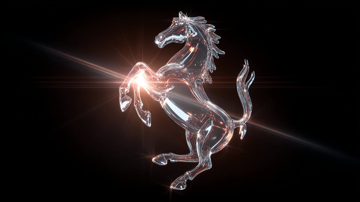 3d render of [logo name/ shape,...] made out of clear glass,... 2