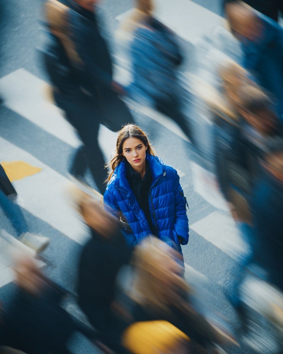 Ultra realistic cinematic street portrait of a young woman in... 2