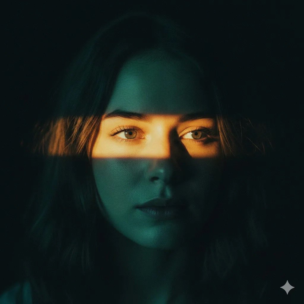 Ultra realistic cinematic portrait of a young woman with soft...
