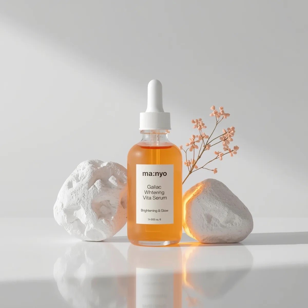Minimalist studio product photography of an amber glass dropp... 2