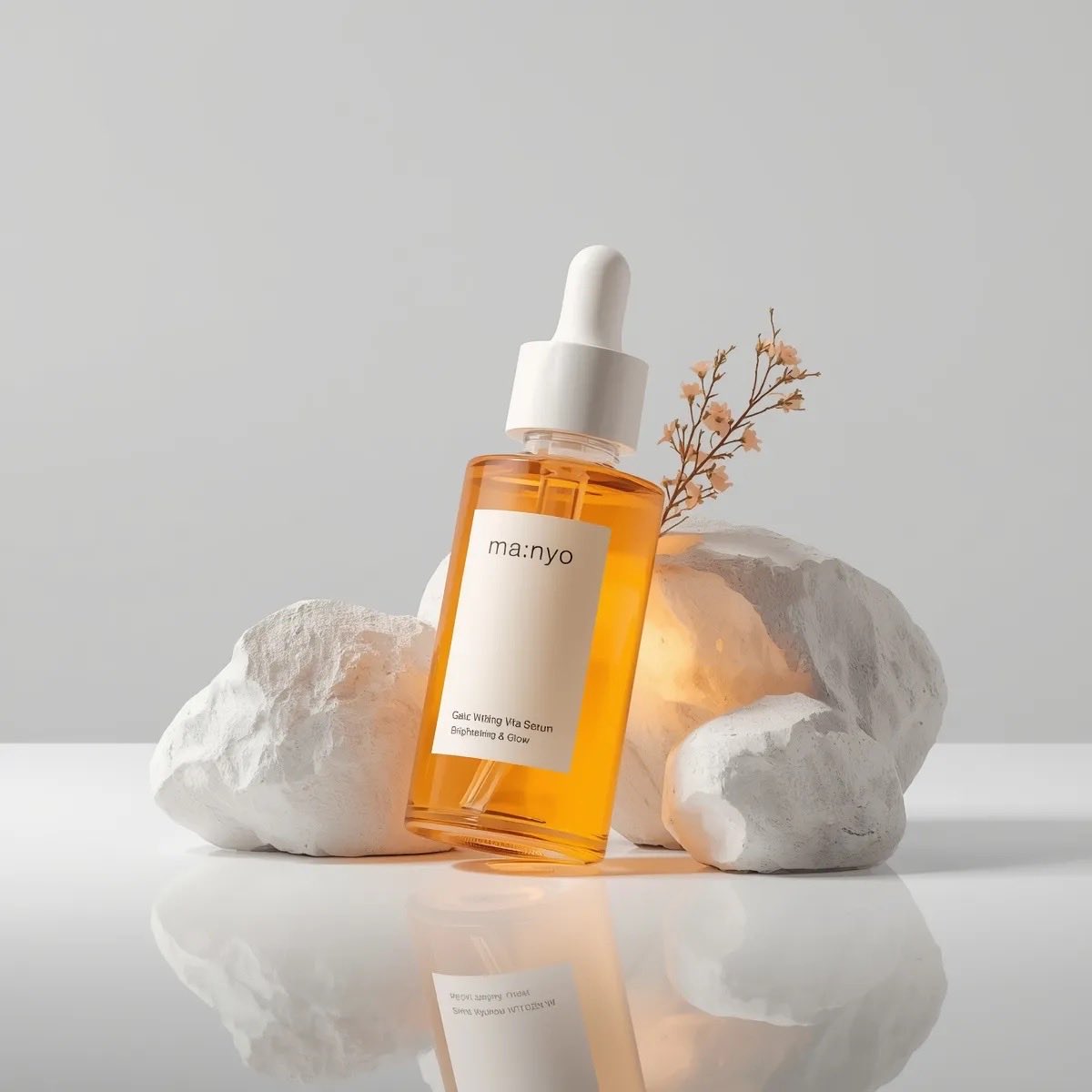 Minimalist studio product photography of an amber glass dropp... 3