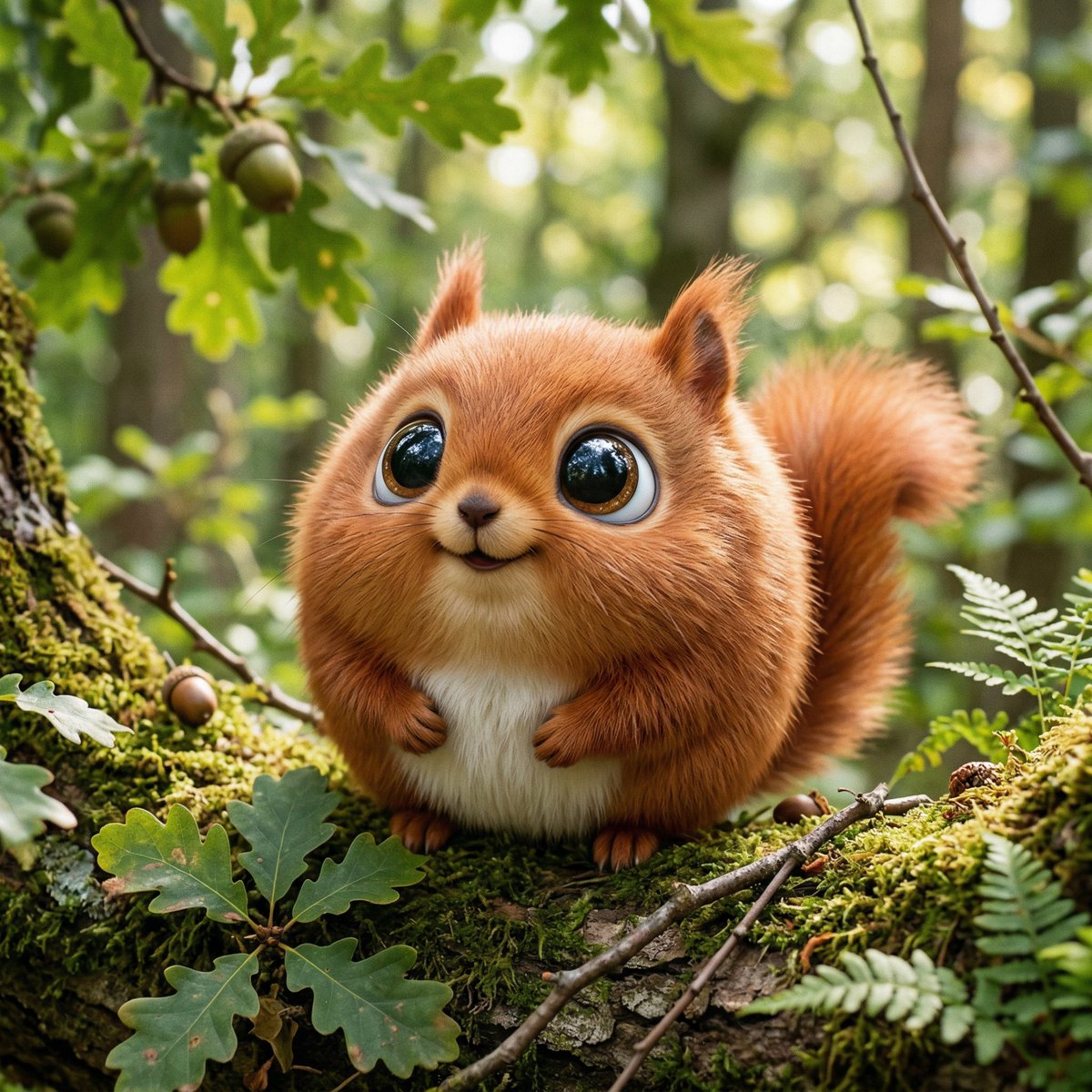 Make a photo of a cute ball shaped version of a [animal], wit... 2