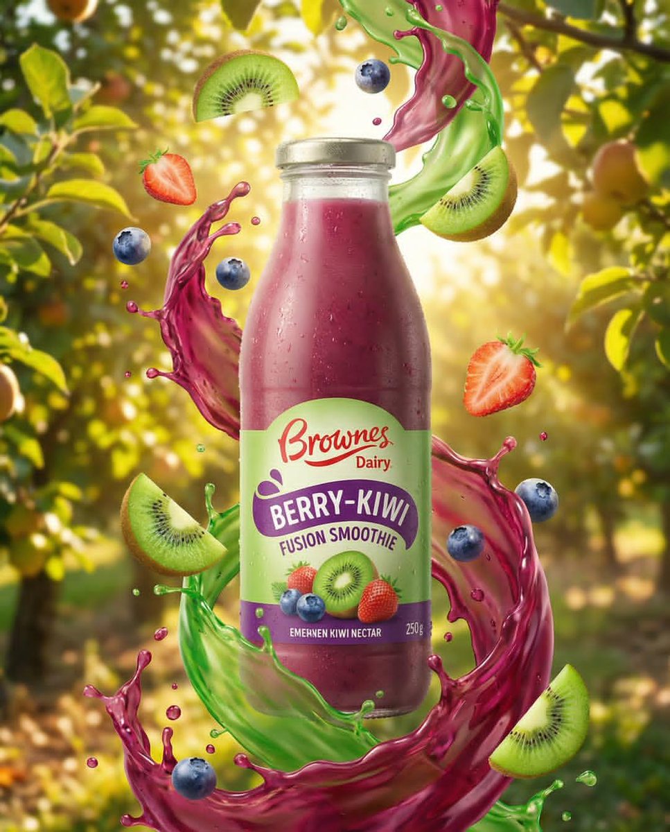 Ultra realistic product ad of a premium fruit drink bottle, d... 3