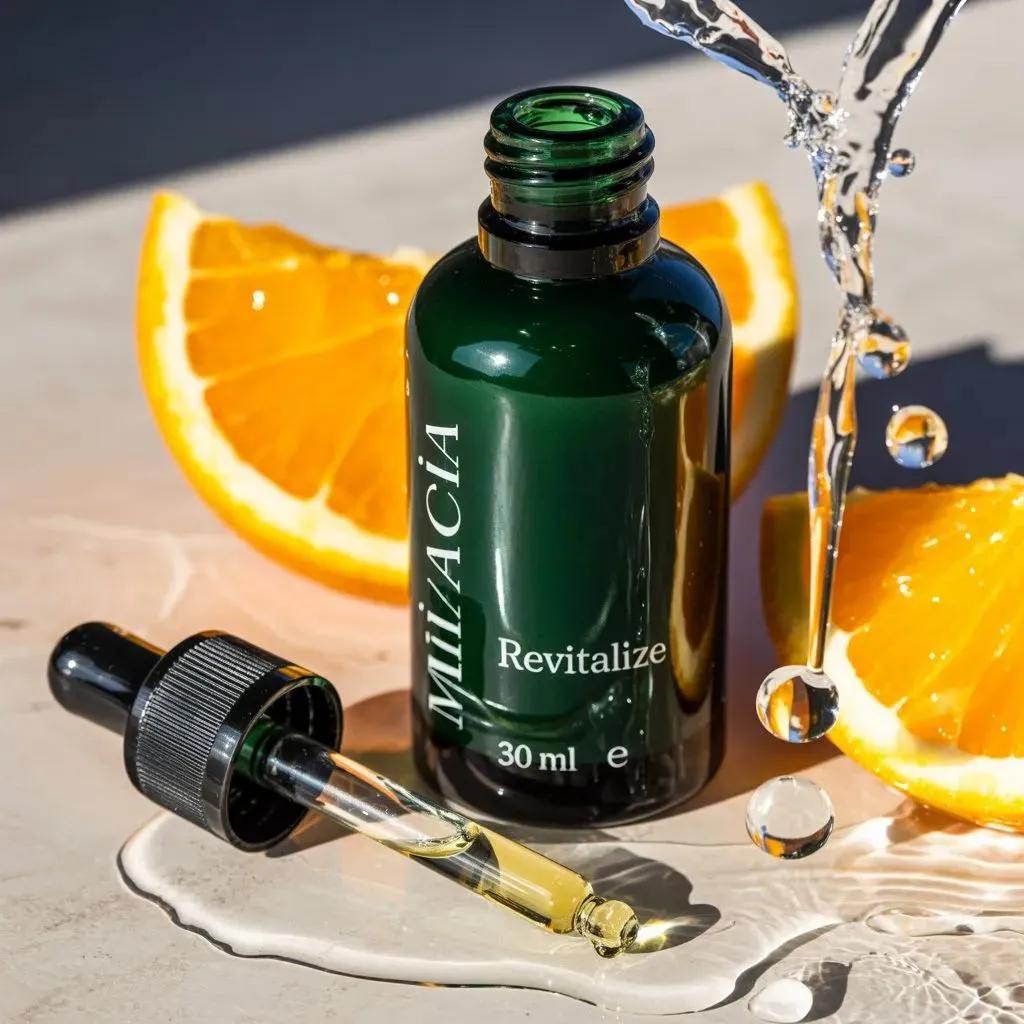 Ultra realistic premium skincare serum bottle (dark green gla... 2