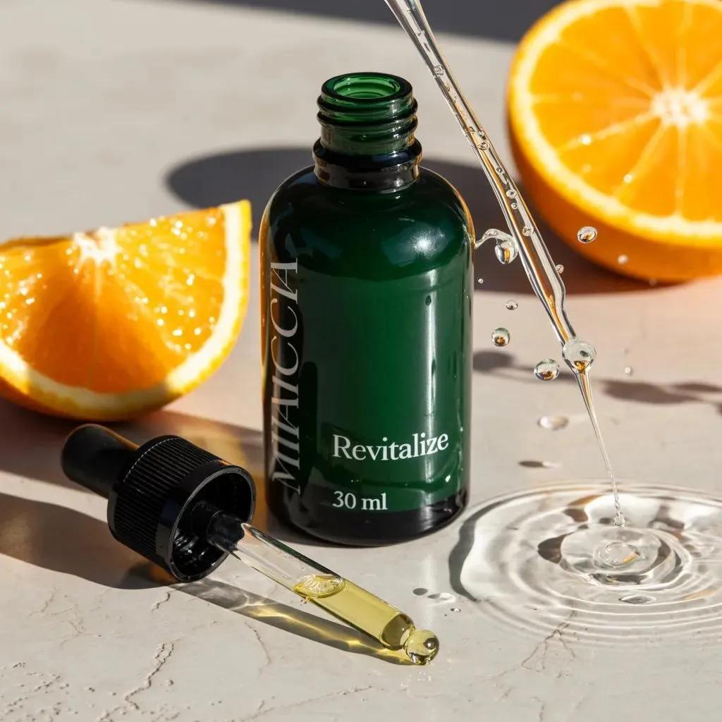 Ultra realistic premium skincare serum bottle (dark green gla... 3