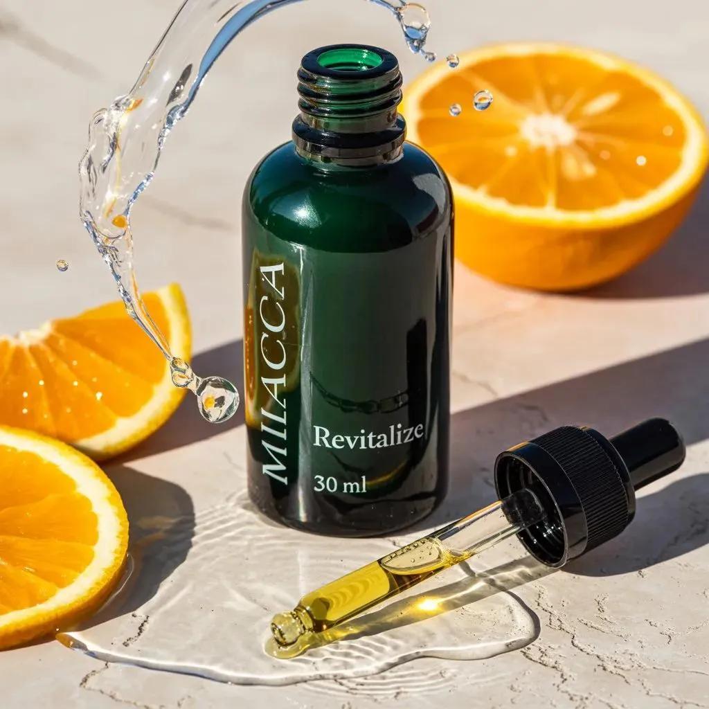 Ultra realistic premium skincare serum bottle (dark green gla... 4