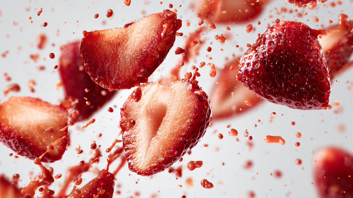 a photo of sliced [ingredient] in mid air. the background is... 4